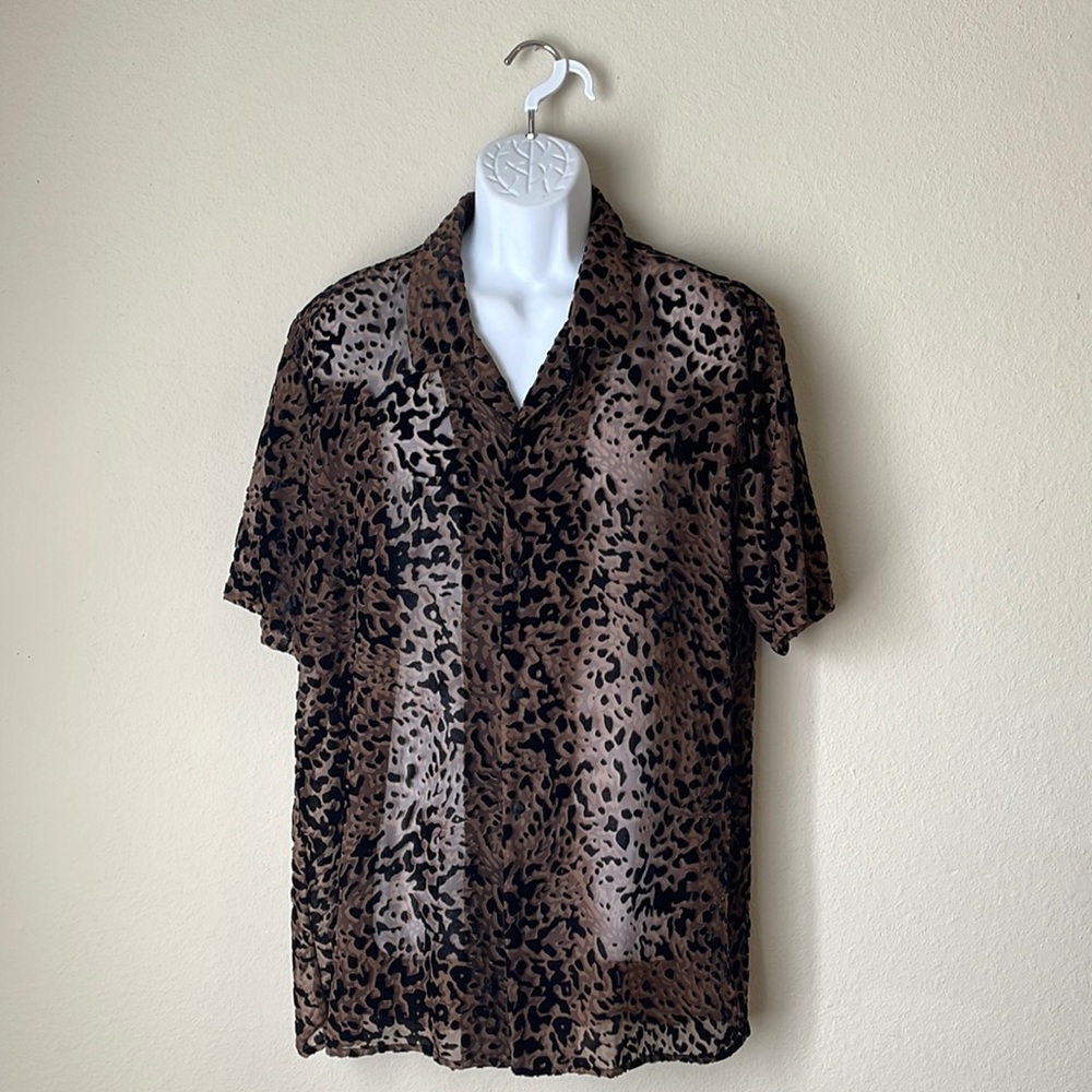 ASOS EDITION Leopard Burnout Shirt